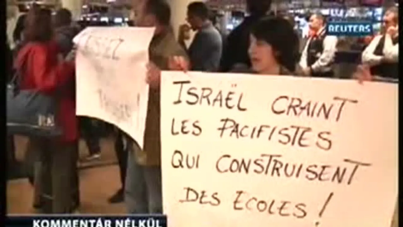 Palesztinbarát aktivisták Brüsszelben és Párizsban