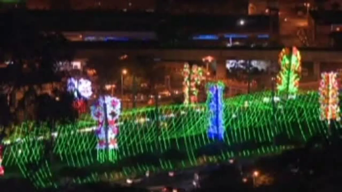 Újévi díszkivágítás a kolumbiai Medelliben