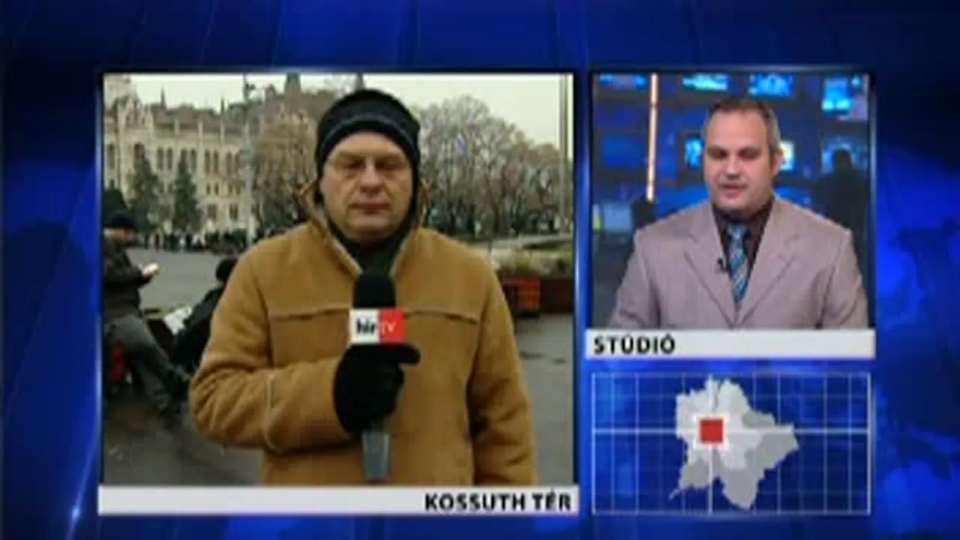 A Kossuth téren demonstrál a HÖOK-elnök