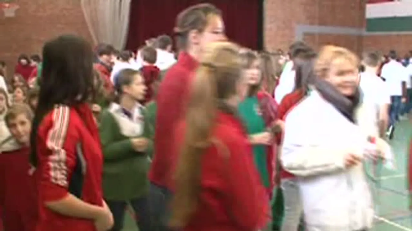 Kokárda élőképpel emlékeztek egy pécsi iskolában