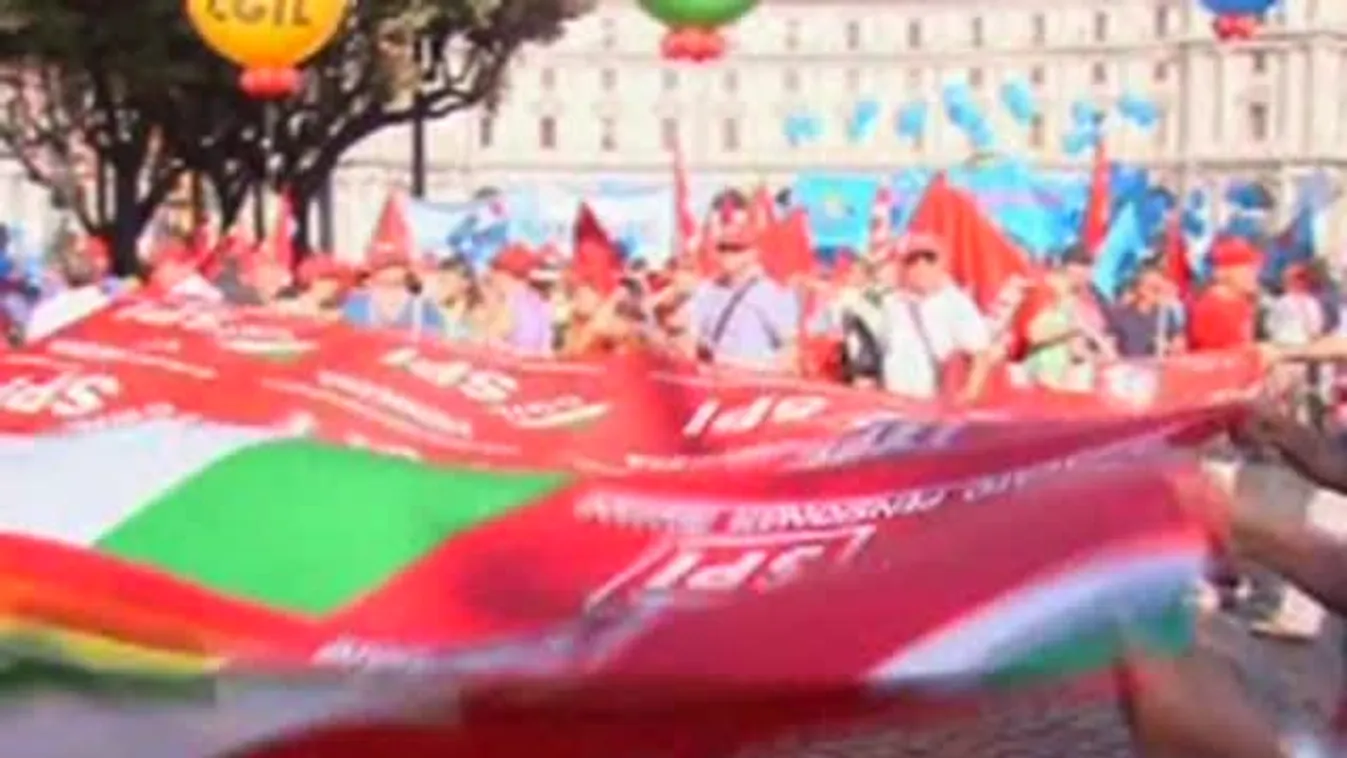 Tüntetés a megszorítások ellen - Róma, Olaszország