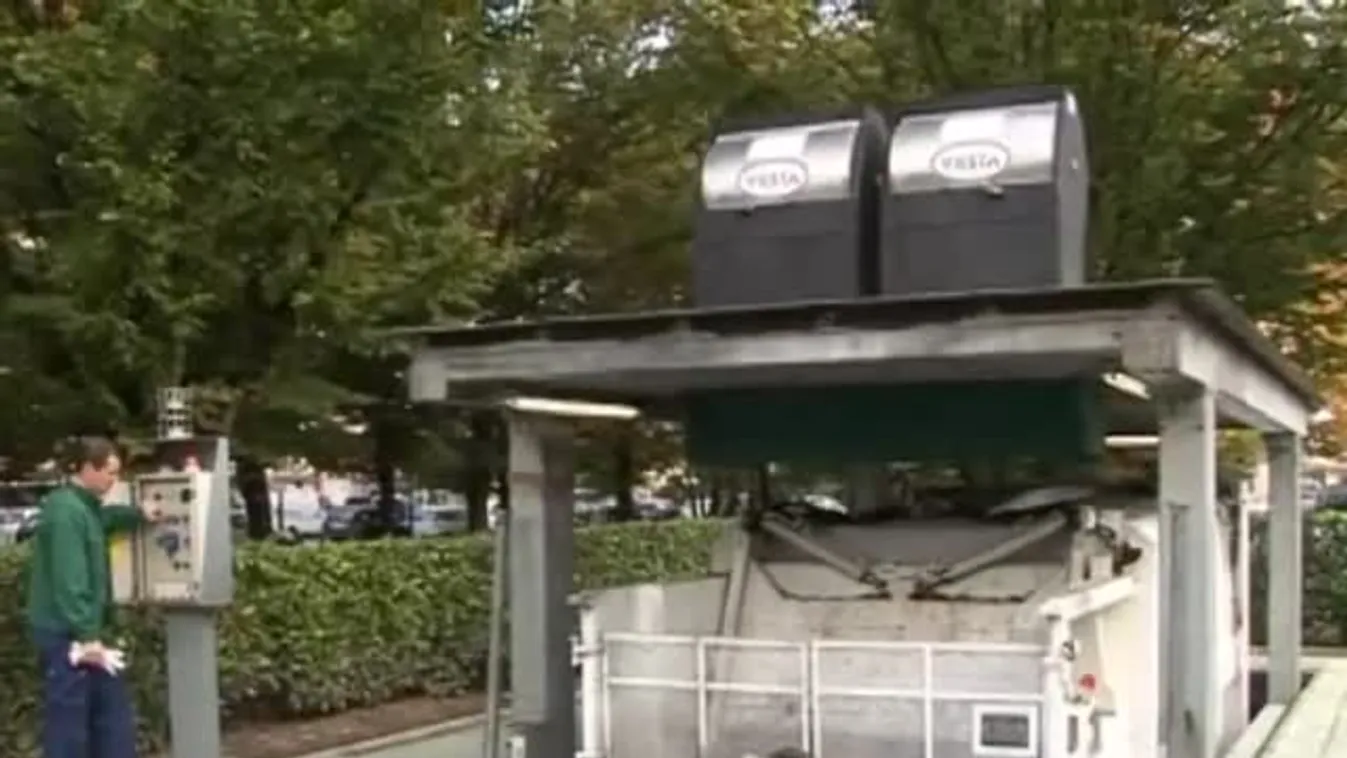 Automatikusan működő préskonténer