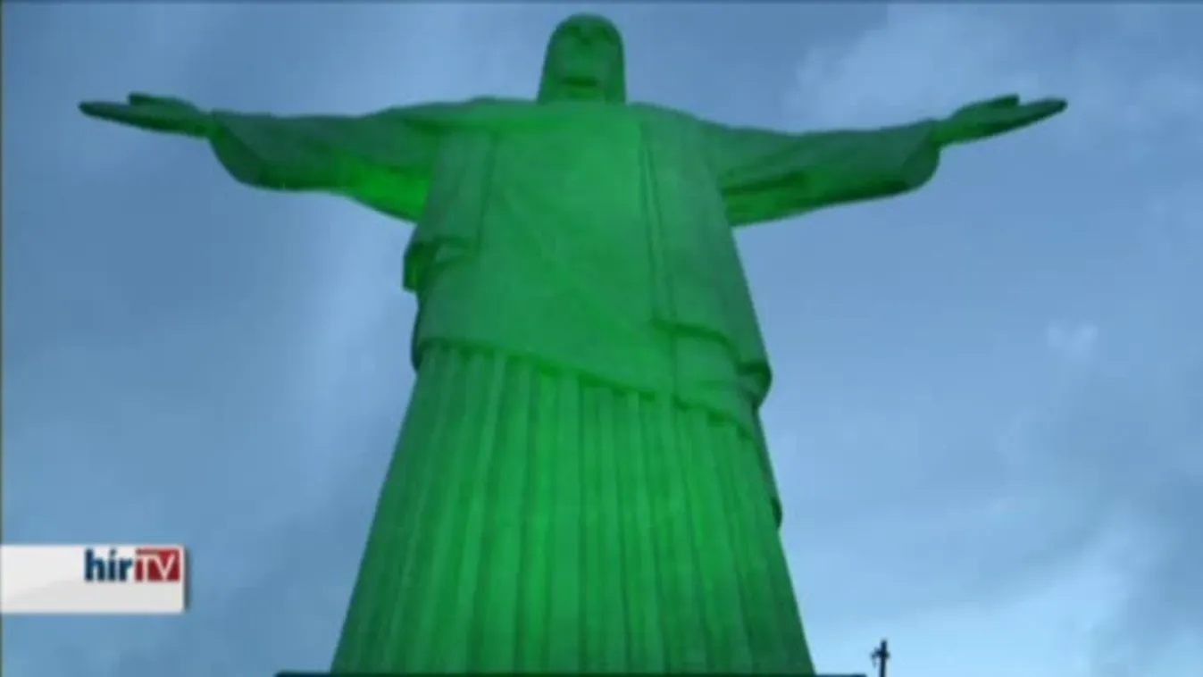 Zöldbe öltözött a riói Krisztus-szobor Szent Patrik napja előtt