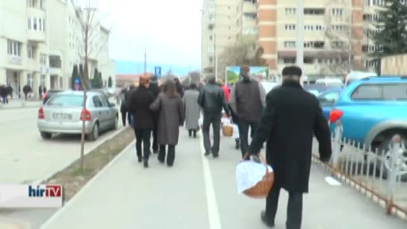 Húsvéti ételszentelés Csíkszeredán