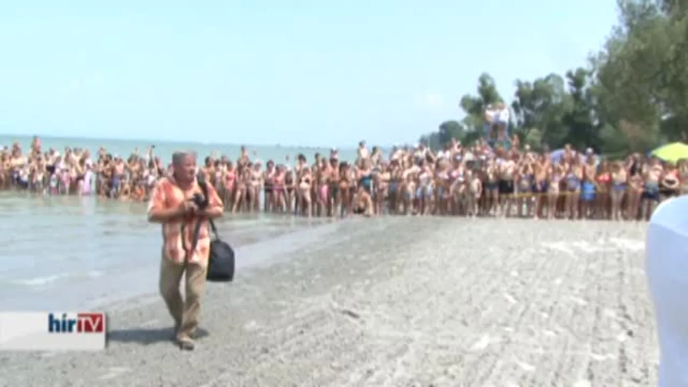 Cirkuszi elefántok fürödtek a balatonlellei strandon