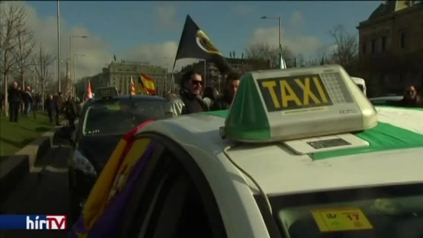 Megbénították Madridot a taxisok