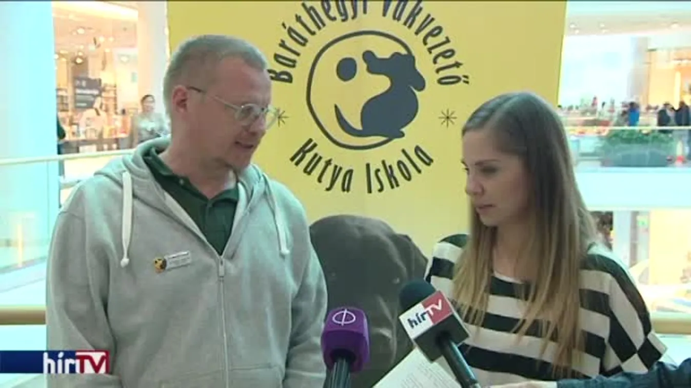A vakvezető kutyák világnapját ünnepelték az egyik fővárosi plázában