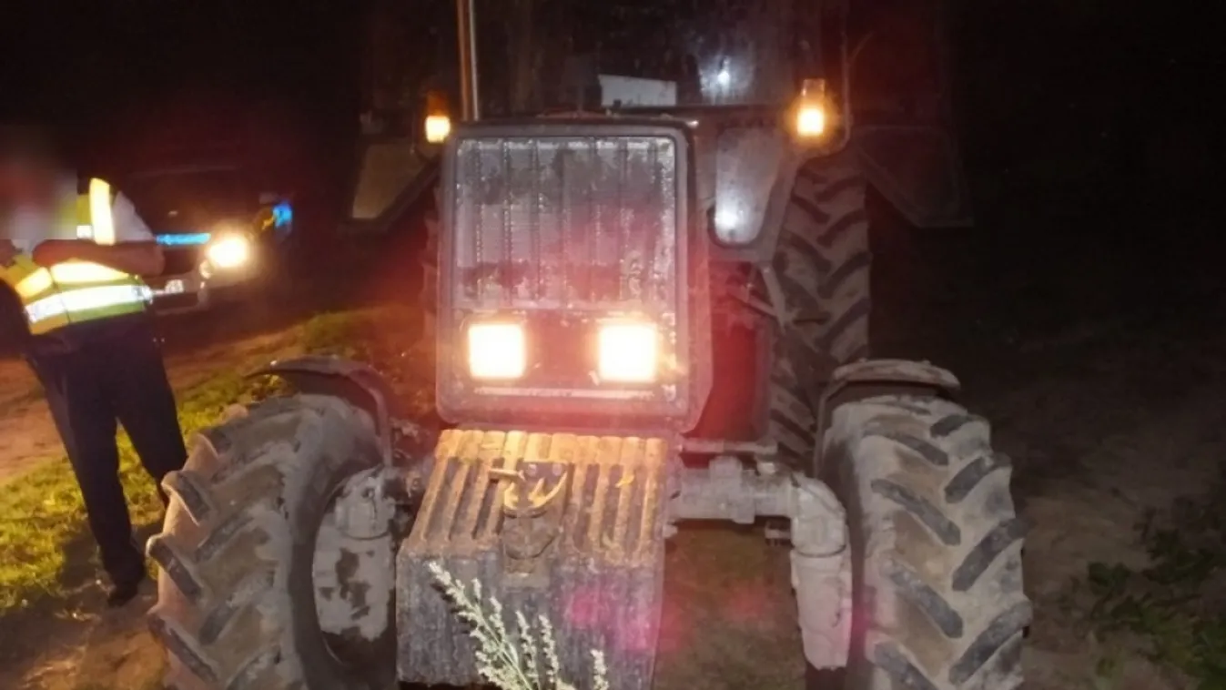 Lopott traktorral próbált meglógni a rendőrök elől