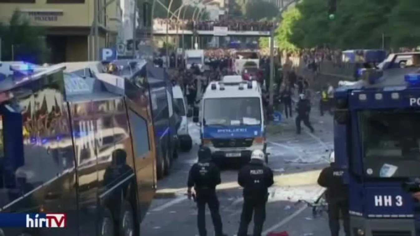 Összecsaptak a tüntetők a rendőrséggel Hamburgban