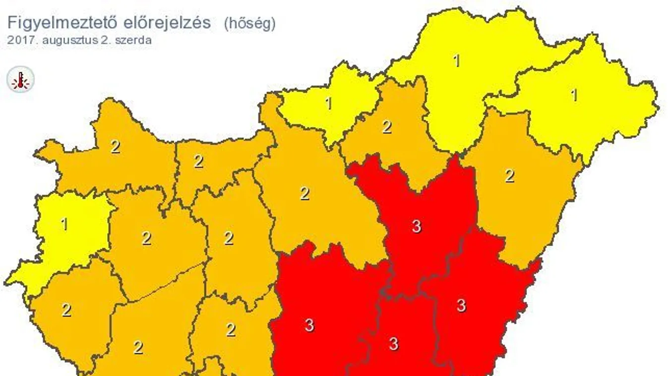 Négy megyére adták ki a legmagasabb hőségriasztást