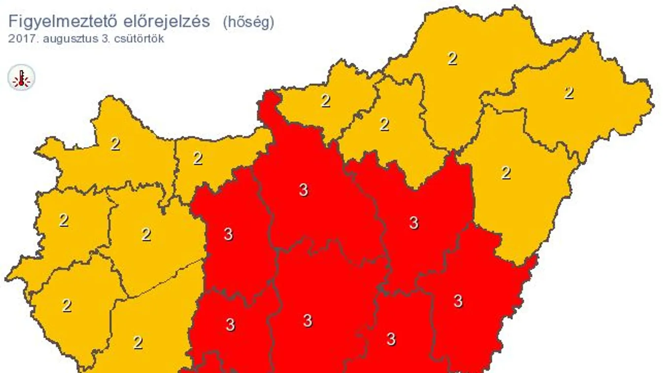 Az ország felére vörös hőségriasztást adtak ki