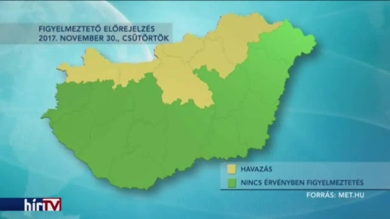 Hat megyében figyelmeztet havazásra a meteorológia