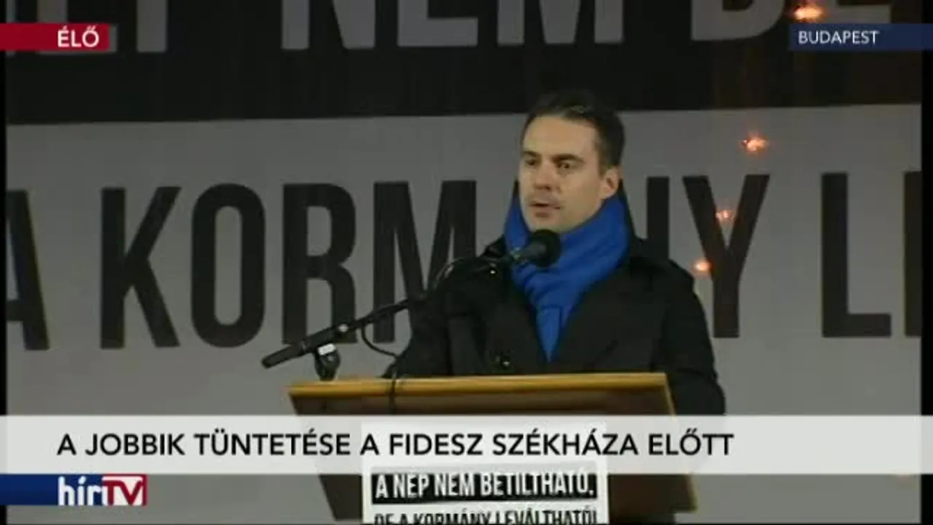 Vona Gábor beszéde a Fidesz székháza előtti Jobbik tüntetésen