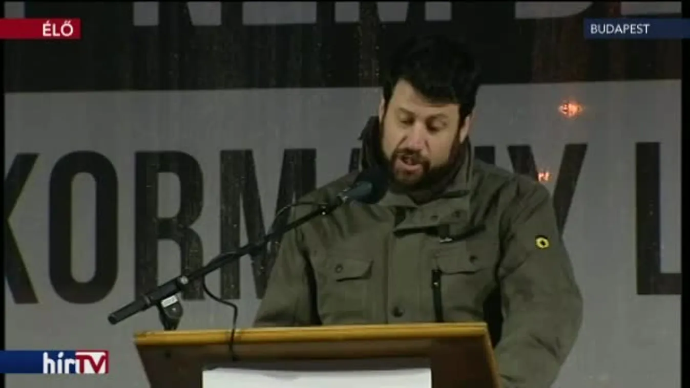 Puzsér Róbert beszéde a Fidesz székháza előtti Jobbik tüntetésen