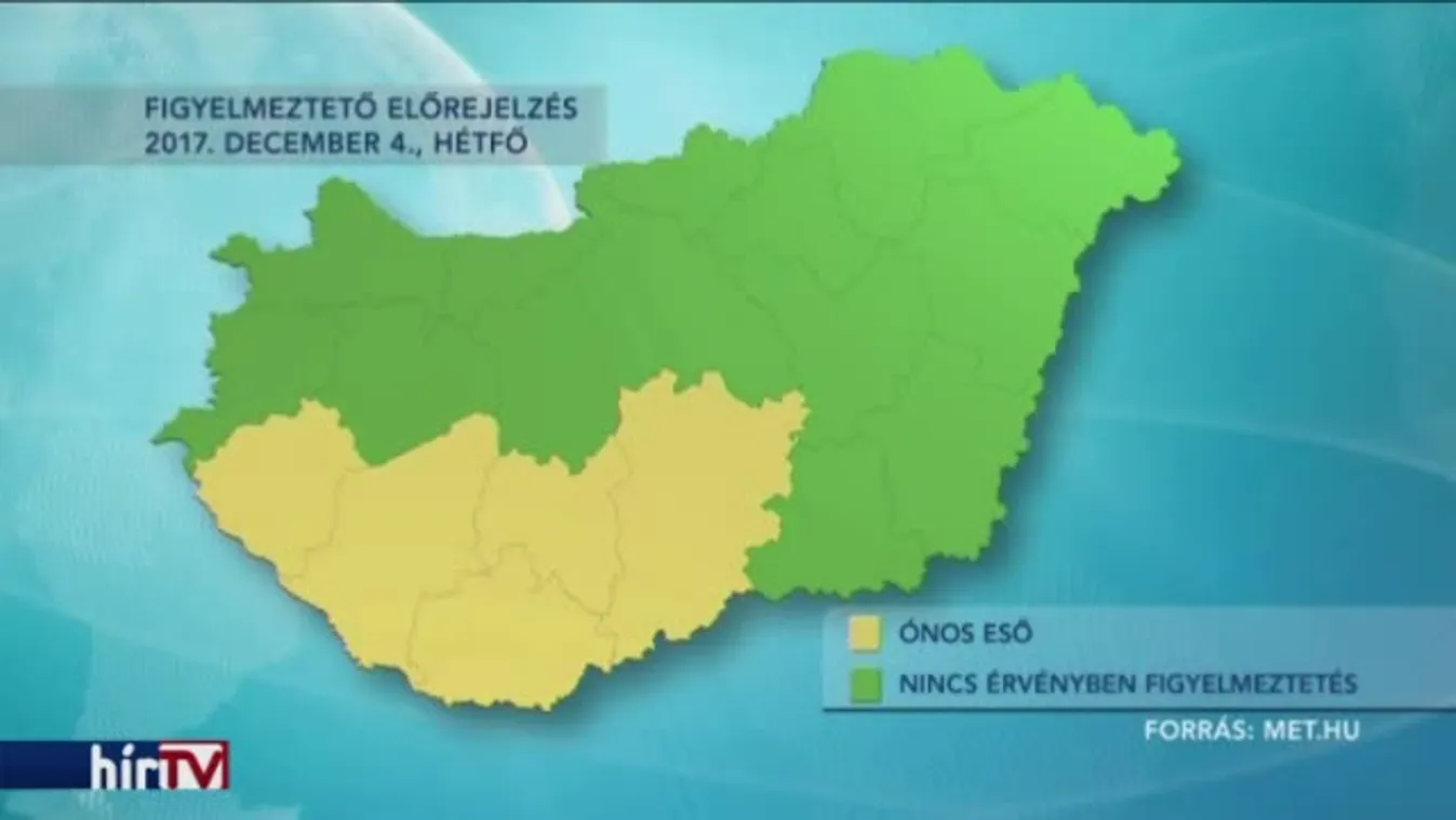 Figyelmeztetés adtak ki ónos eső miatt