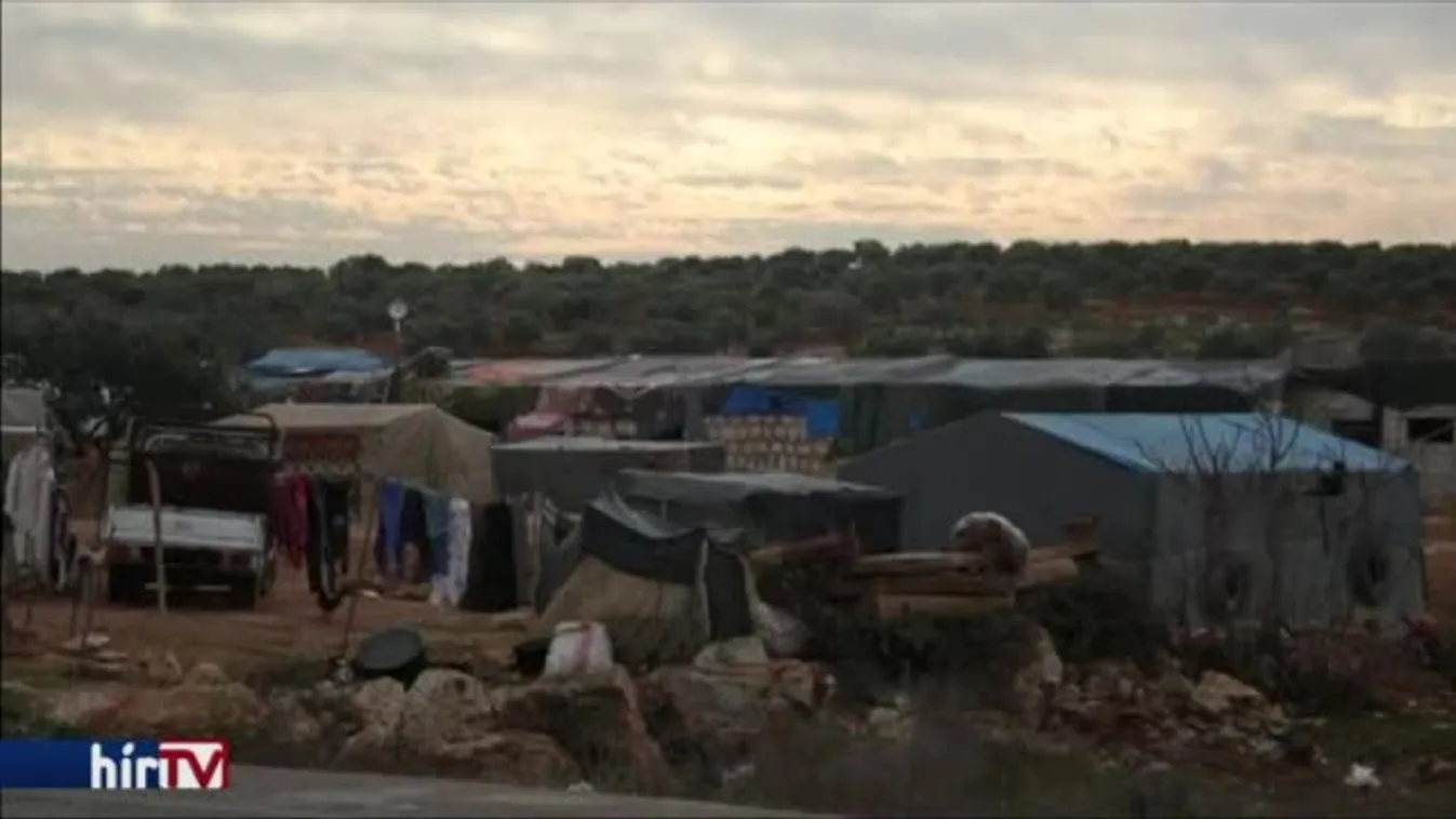 Bombázások elől menekülő családok