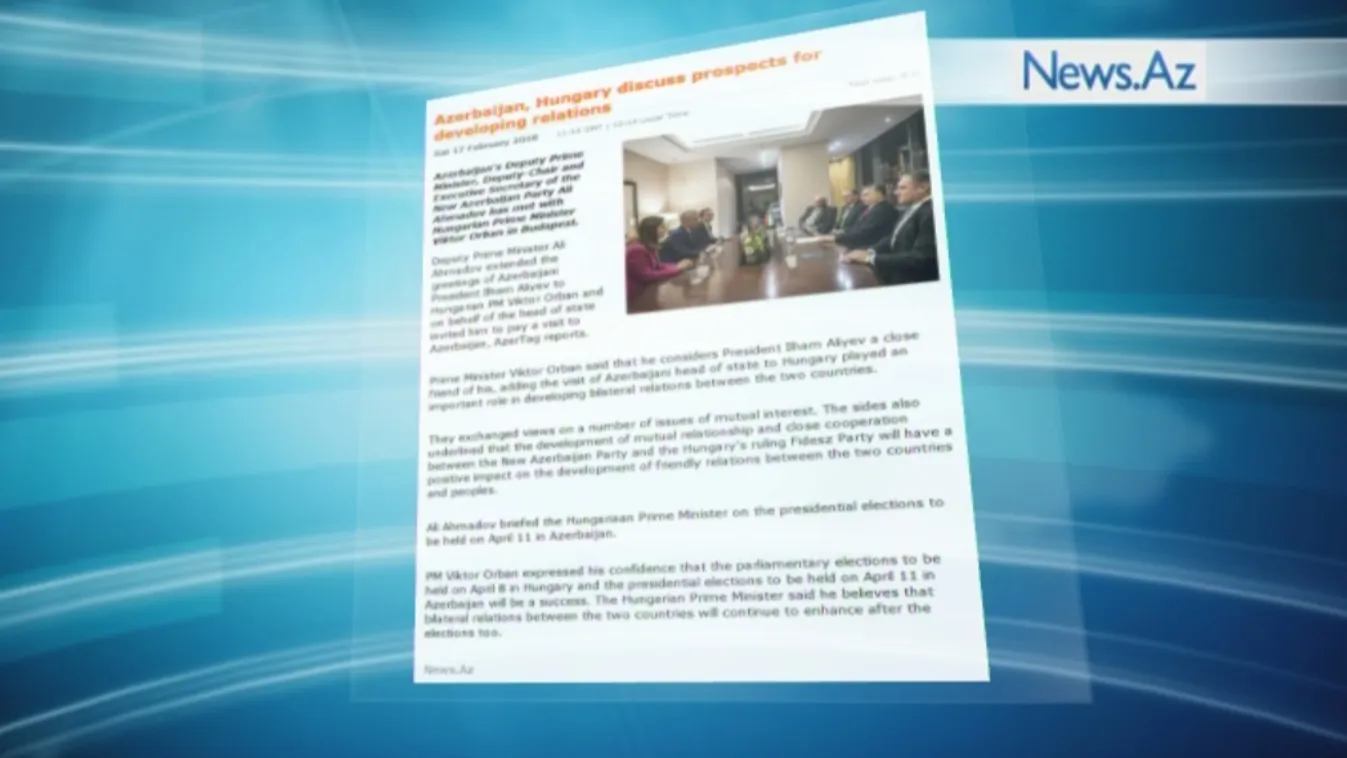 Orbán Viktort meghívta magához az azeri elnök