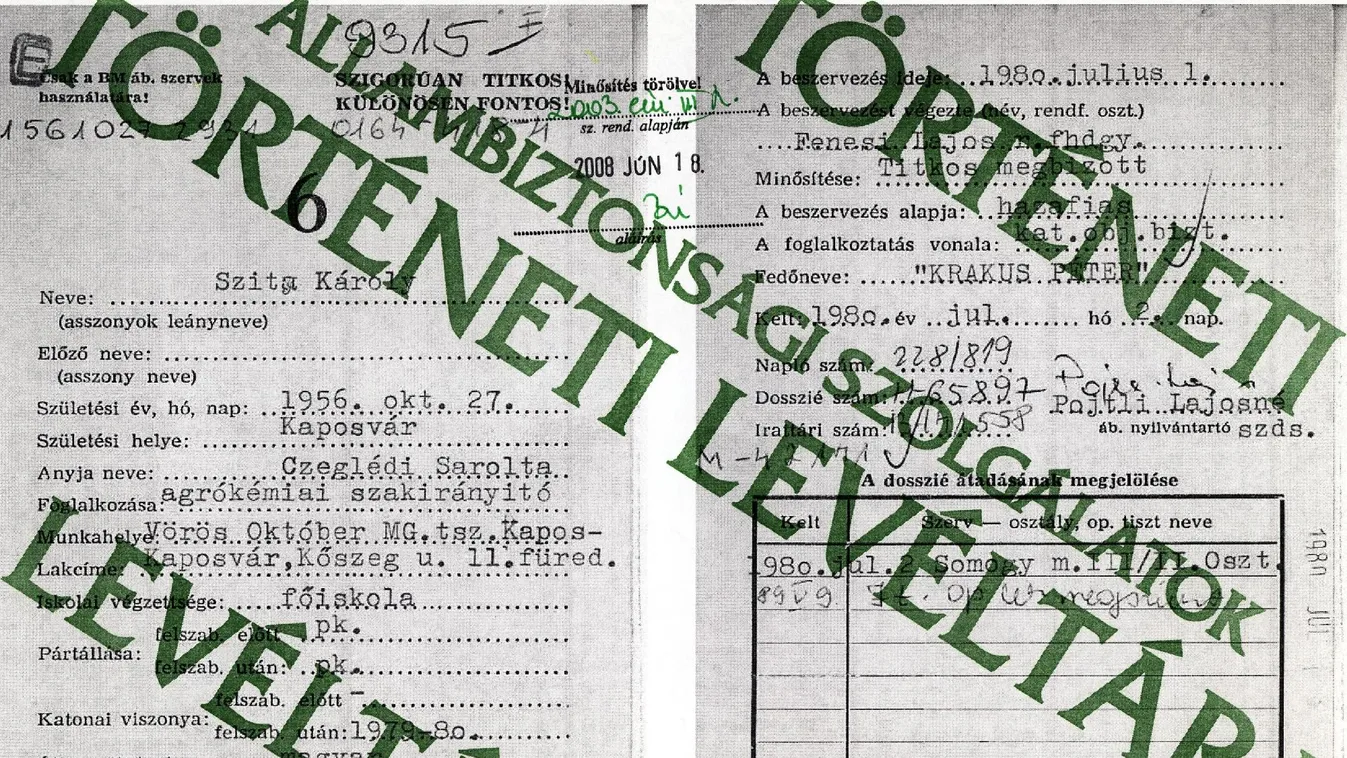 A kommunista állambiztonság ügynöke volt Szita Károly