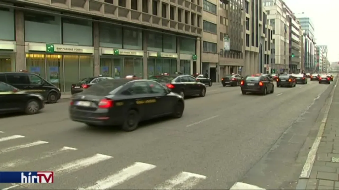 Az Uber ellen tüntettek Brüsszelben