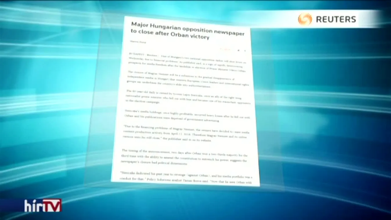 A Magyar Nemzet megszűnéséről cikkez a nemzetközi sajtó