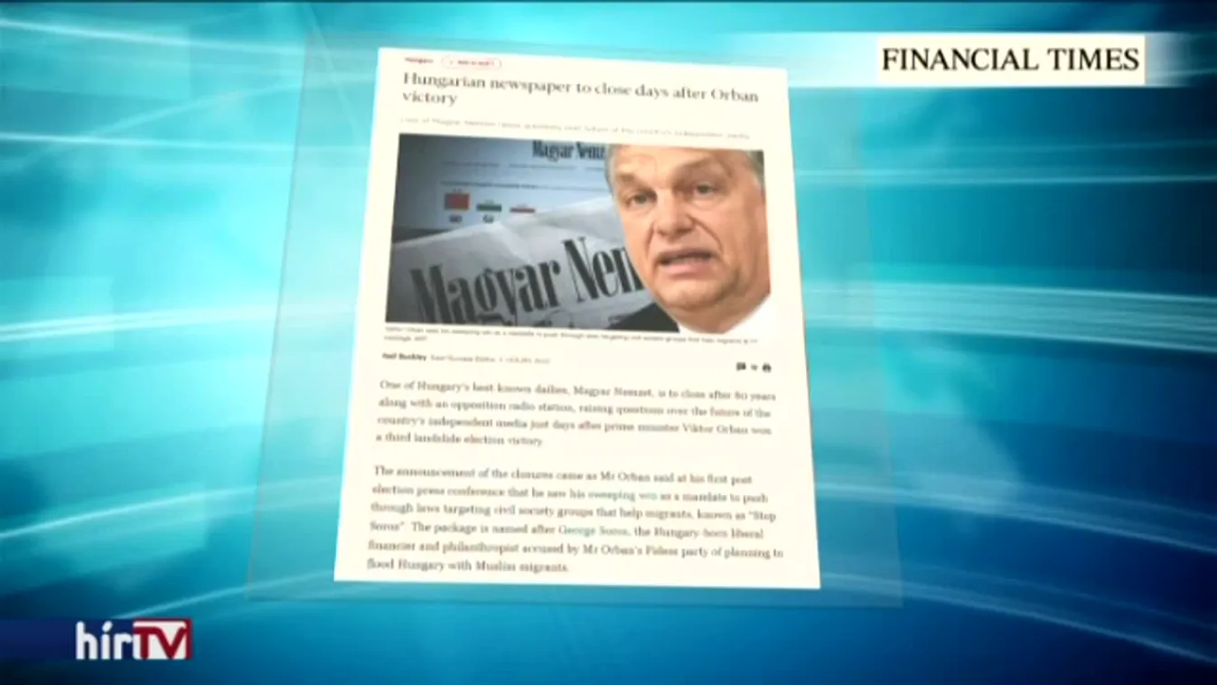 A Magyar Nemzet megszűnéséről cikkez a nemzetközi sajtó