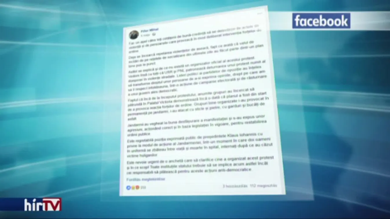 Román védelmi miniszter: ma is erőszakos cselekményekre lehet számítani