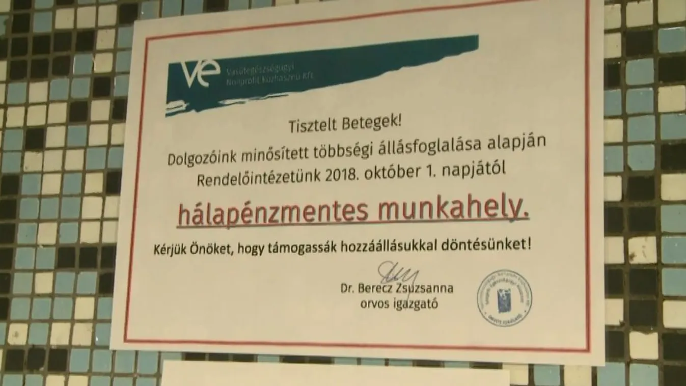 Hálapénzmentessé nyilvánították a szegedi MÁV-rendelőt