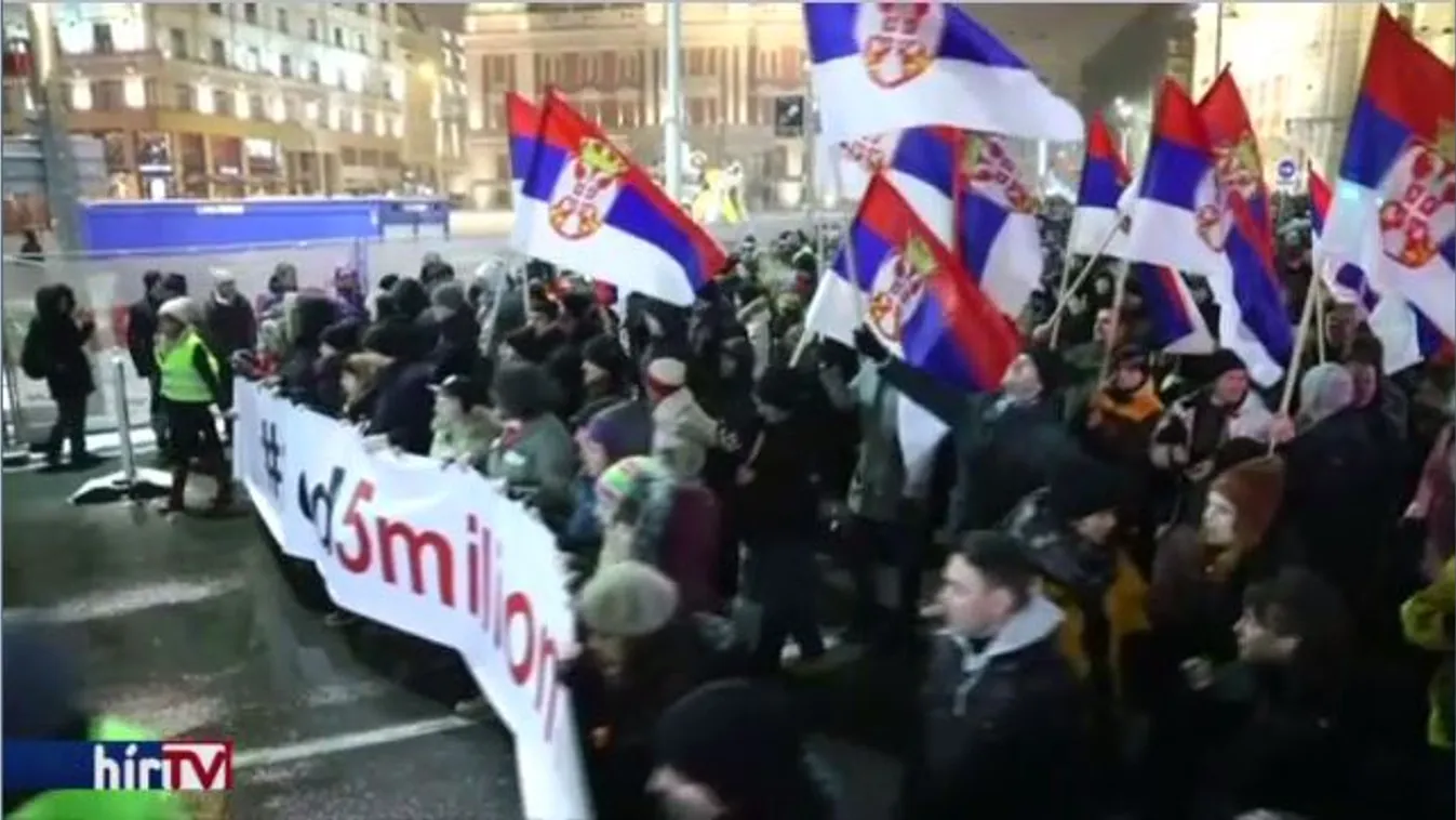 Nem tartja vissza a hideg a belgrádi tüntetőket
