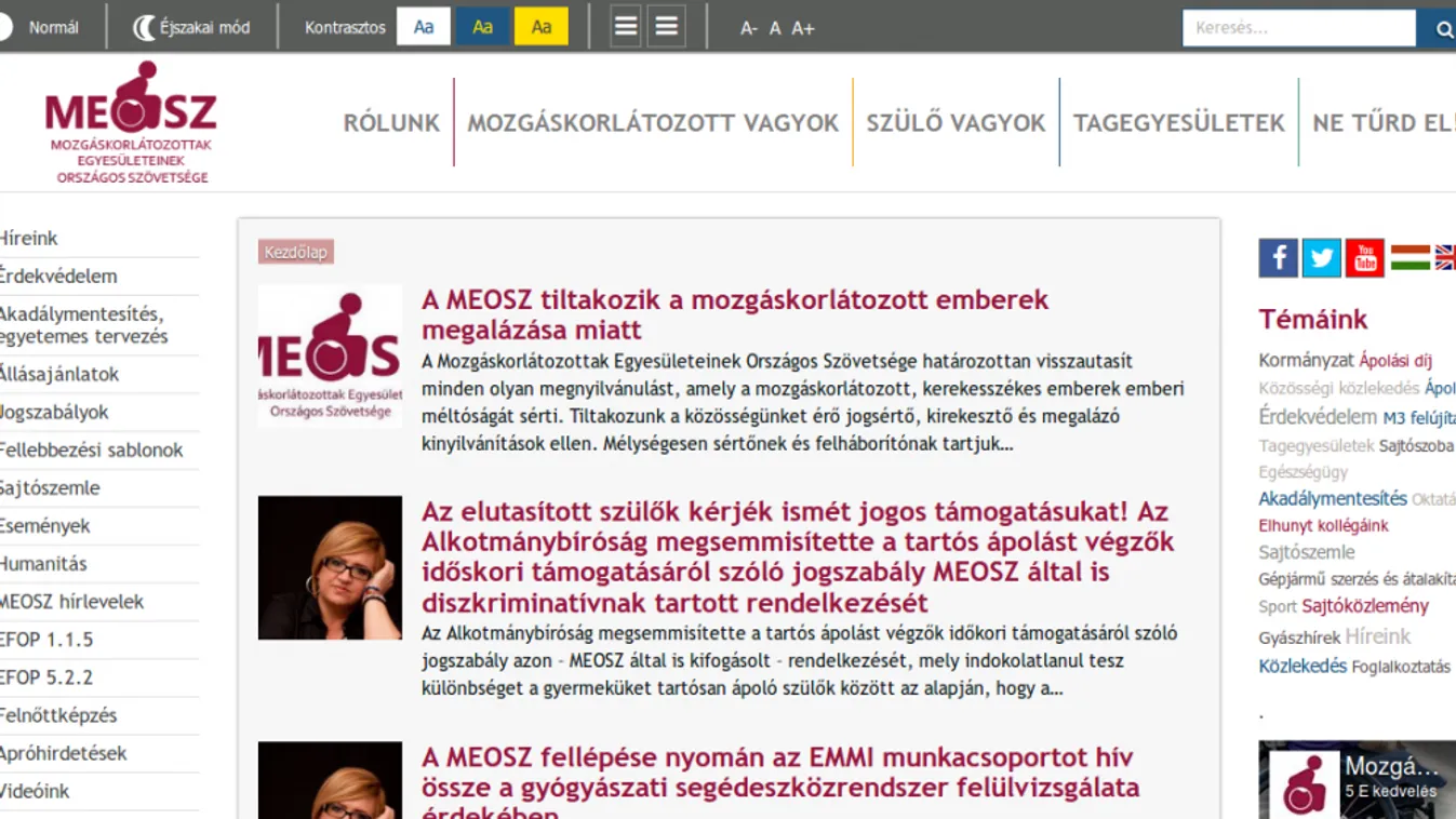 A MEOSZ tiltakozik a mozgáskorlátozott emberek megalázása miatt