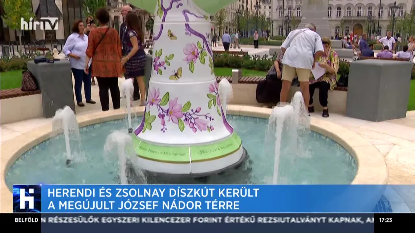 Herendi és Zsolnay díszkút került a megújult József nádor térre