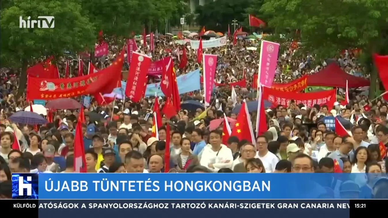 Újabb tüntetés Hongkongban
