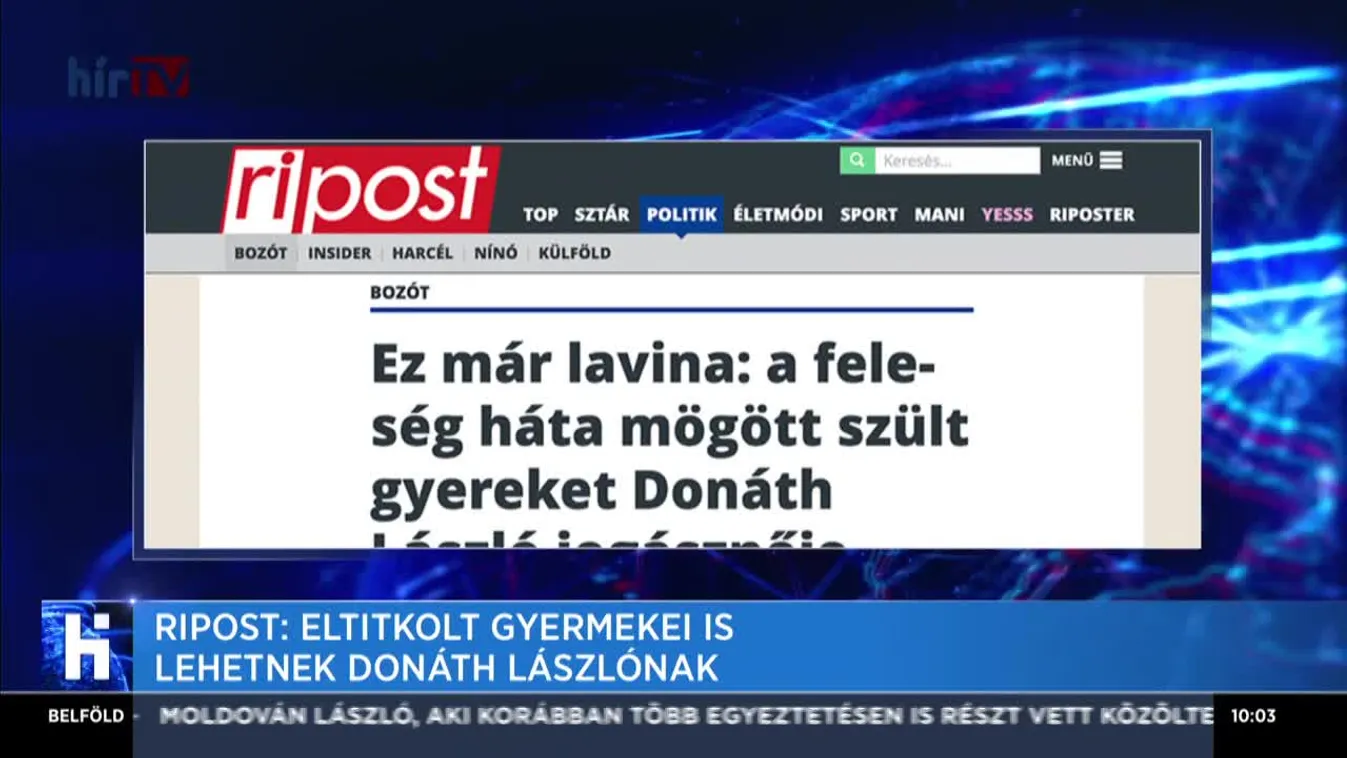 Ripost: Eltitkolt gyermekei is lehetnek Donáth Lászlónak