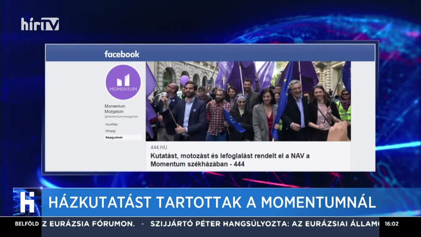 Házkutatást tartottak a Momentumnál