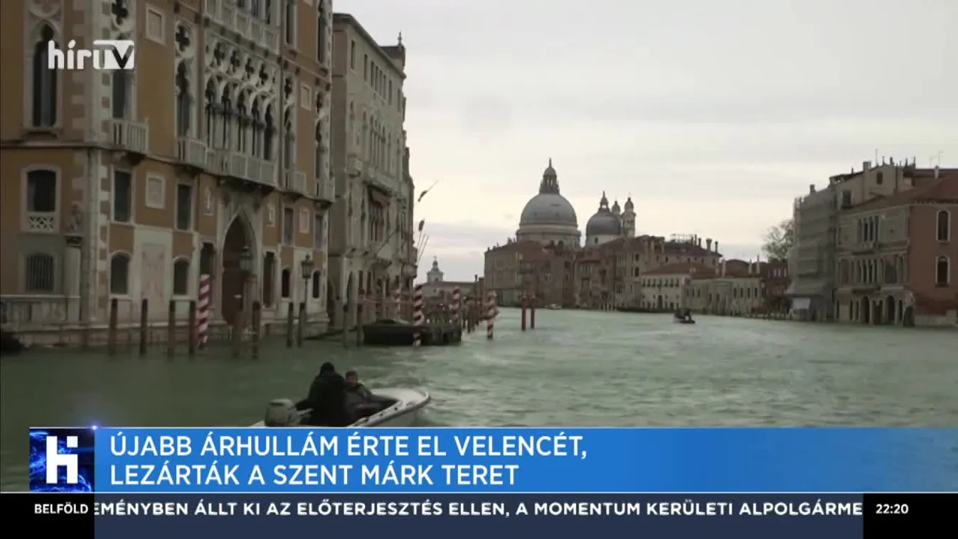 Újabb árhullám érte el Velencét, lezárták a Szent Márk teret