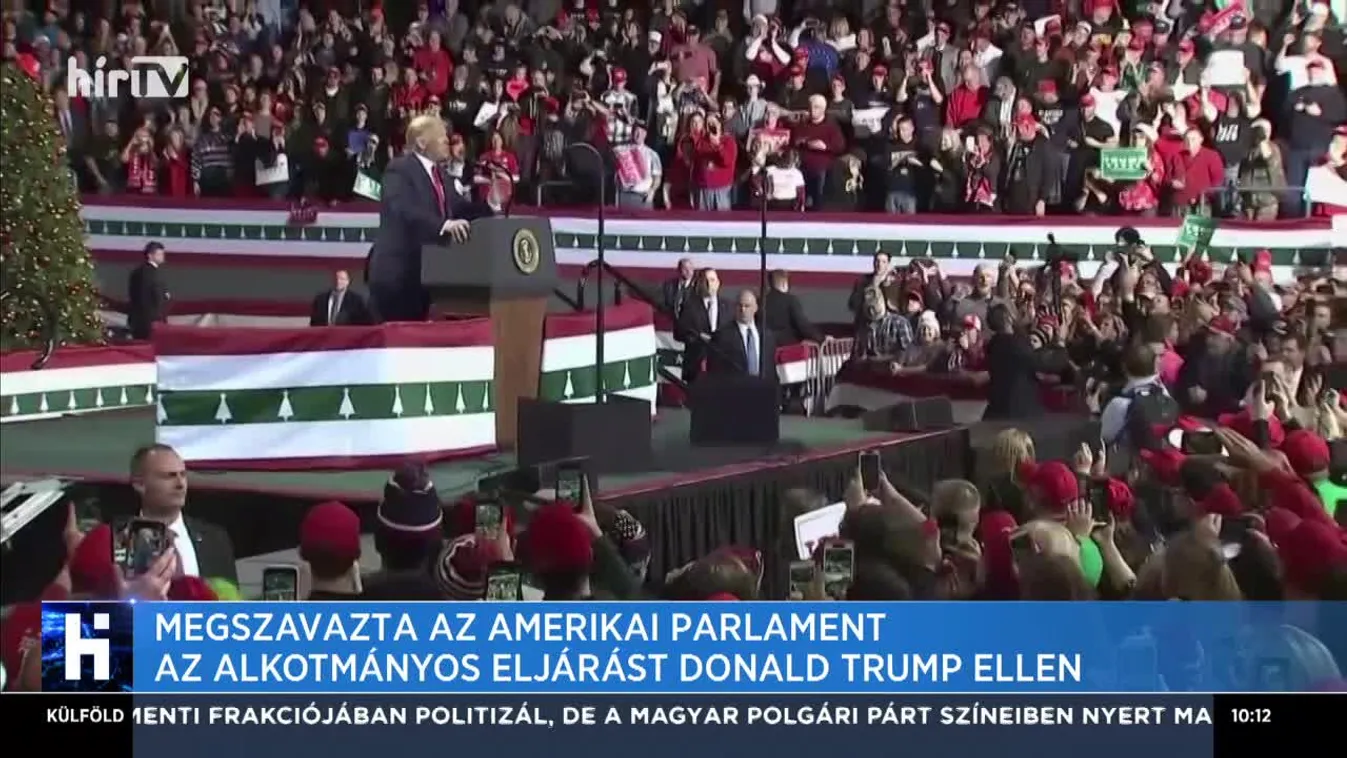 Az amerikai képviselőház Donald Trump alkotmányos felelősségre vonására szavazott