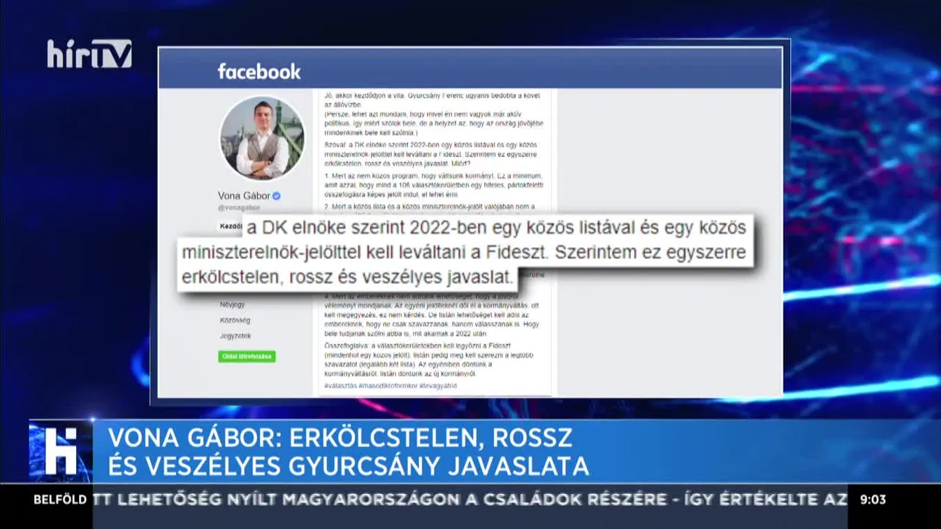 Vona Gábor: Erkölcstelen, rossz és veszélyes Gyurcsány javaslata