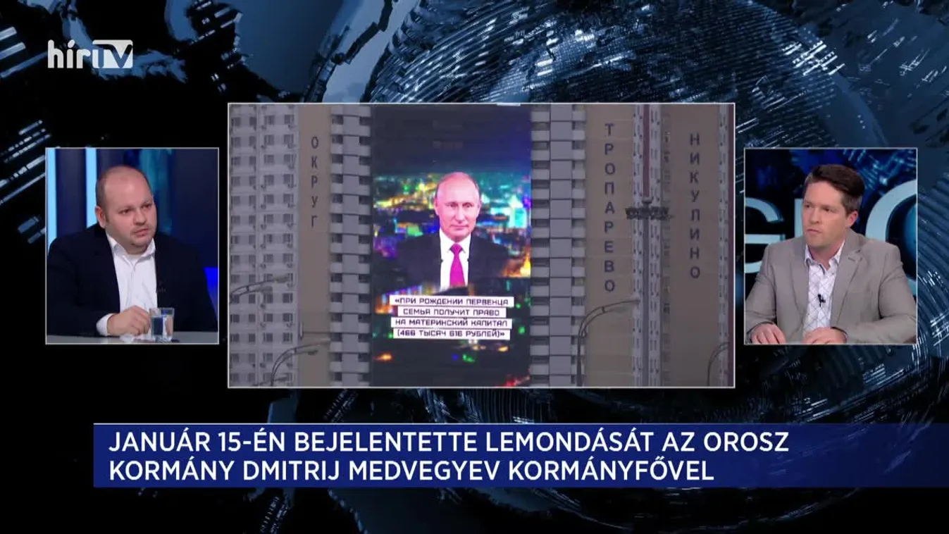 Globál: Vlagyimir Putyin elnök évindító beszéde után mondott le az orosz kormány
