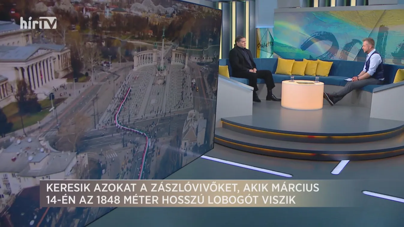 Paletta: 1848 méter hosszú zászló az Andrássy úton