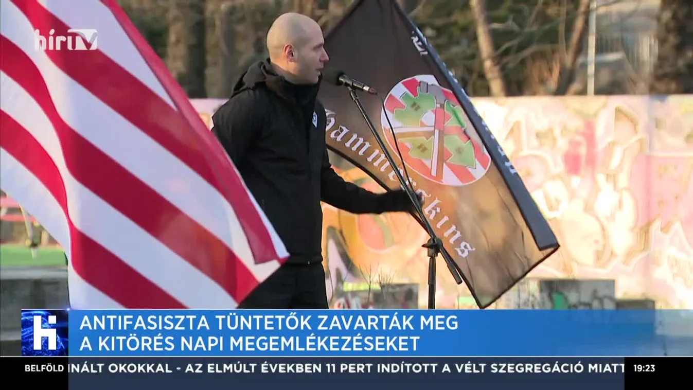 Antifasiszta tüntetők zavarták meg a kitörés napi megemlékezéseket