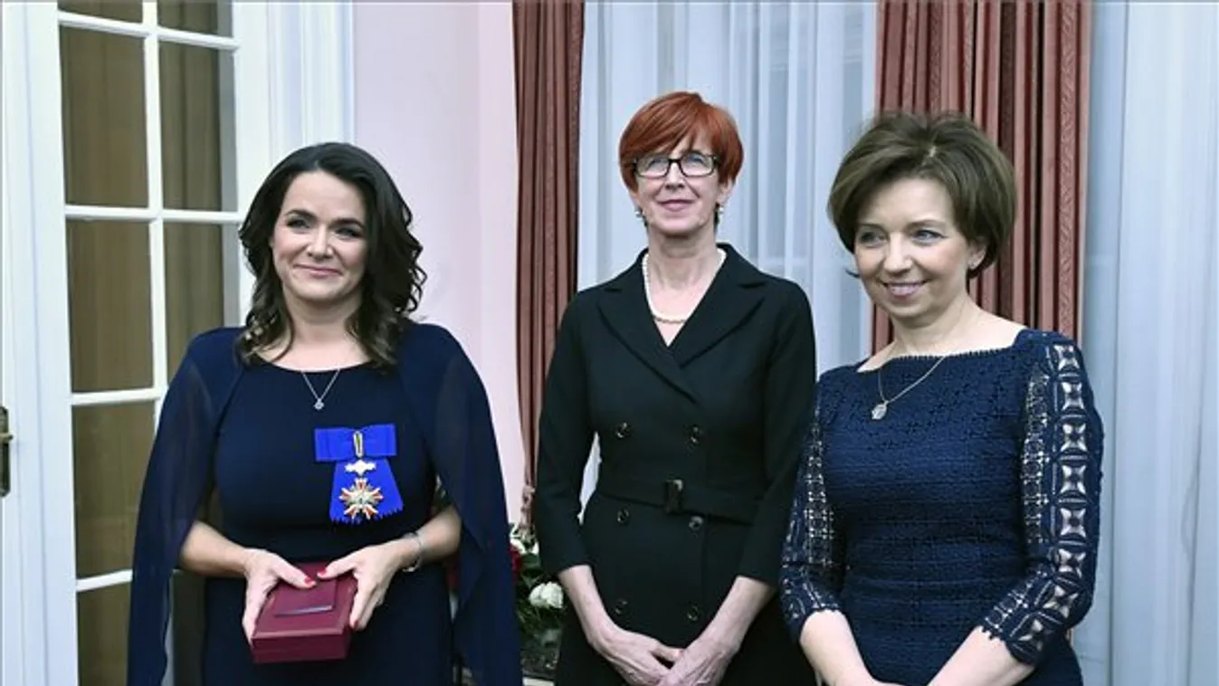 Rangos lengyel kitüntetést kapott Novák Katalin