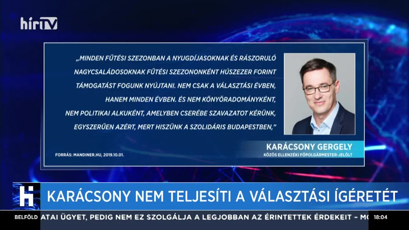 Nem tartja be kampányígéretét a főpolgármester