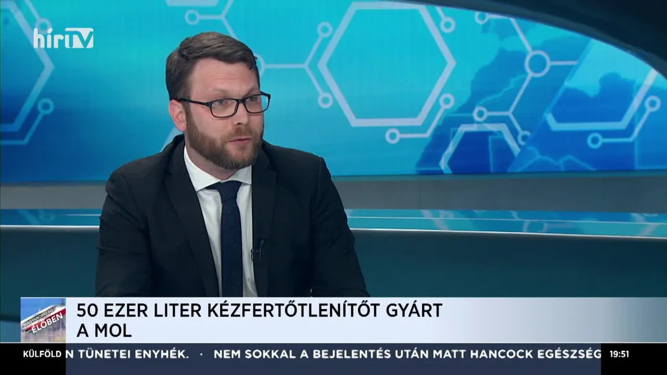 Schanda Tamás: Naponta 50 ezer liternyi fertőtlenítőt gyárt a MOL