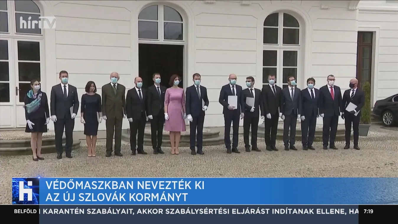 Védőmaszkban nevezték ki az új szlovák kormányt