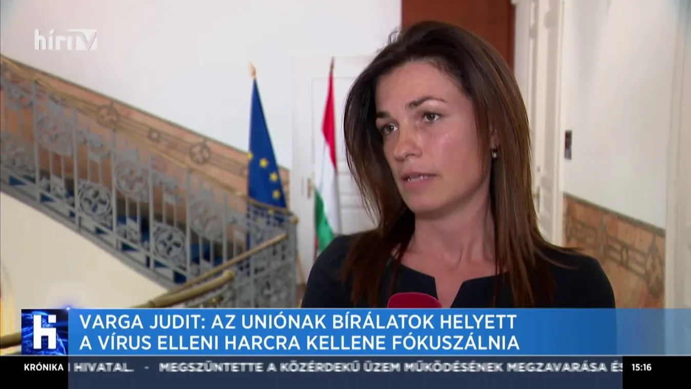Varga Judit: Az Uniónak a bírálatok helyett a vírus elleni harcra kellene fókuszálnia