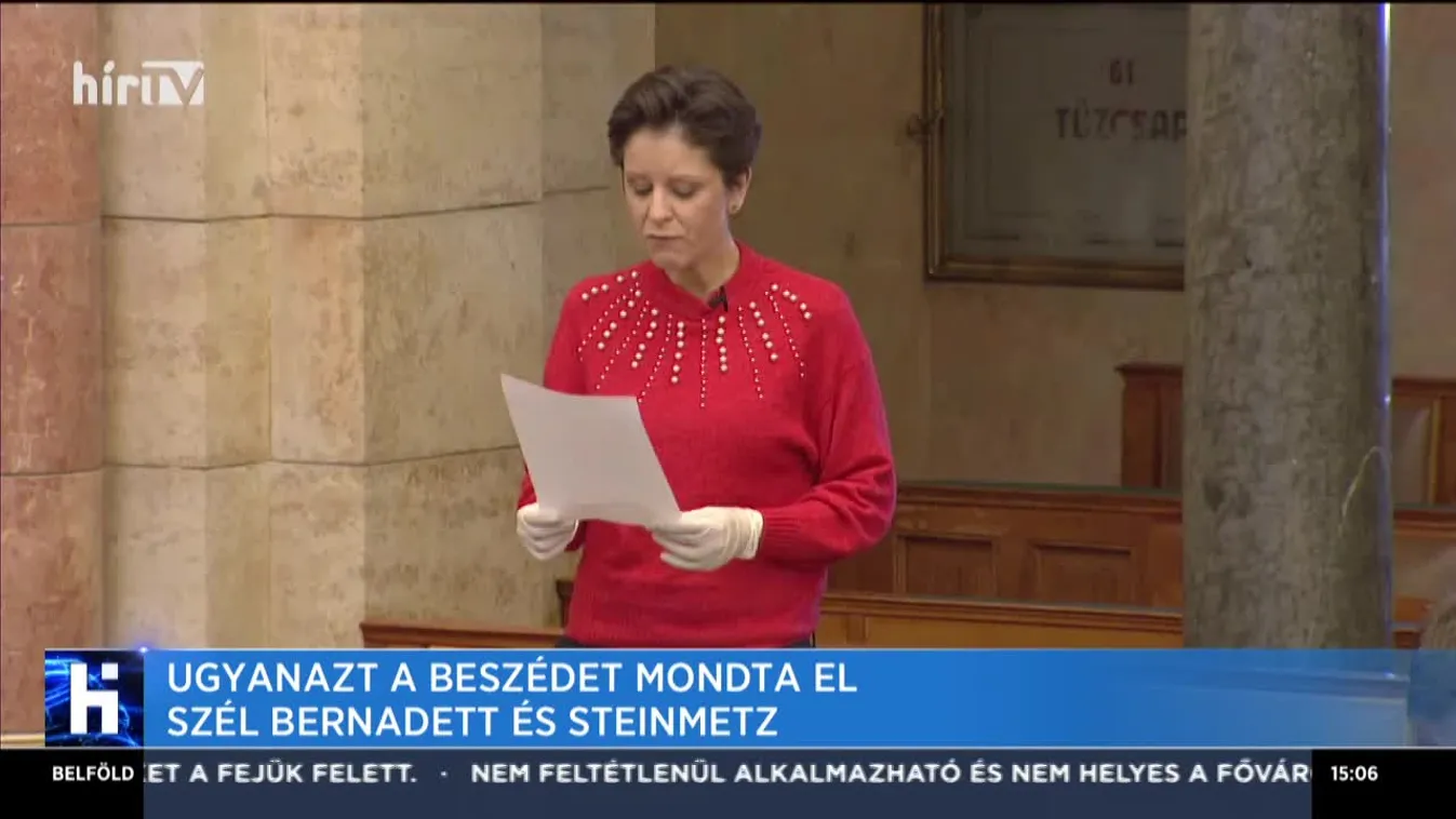Ugyanazt a beszédet mondta el Szél Bernadett és Steinmetz