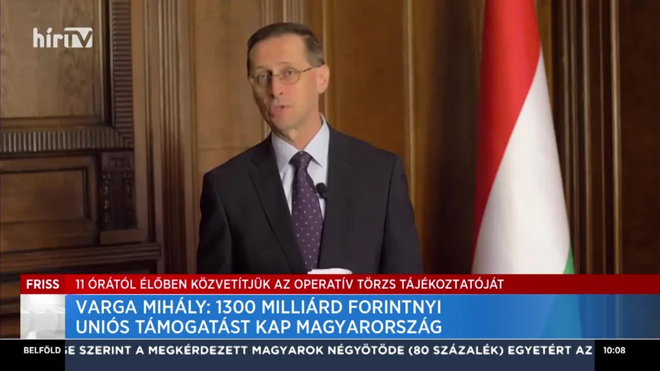 Varga Mihály: 1300 milliárd forintnyi uniós támogatást kap Magyarország