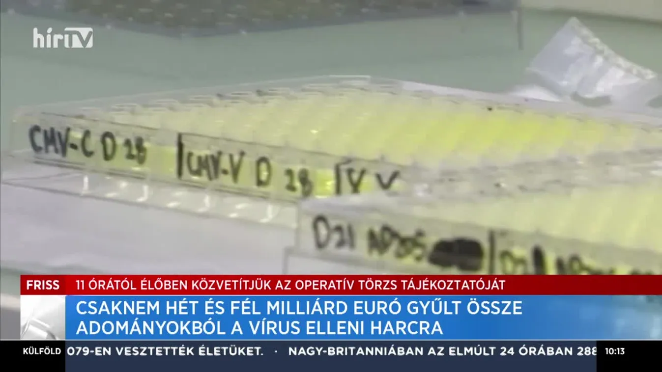 Csaknem hét és fél milliárd euró gyűlt össze adományokból a vírus elleni harcra