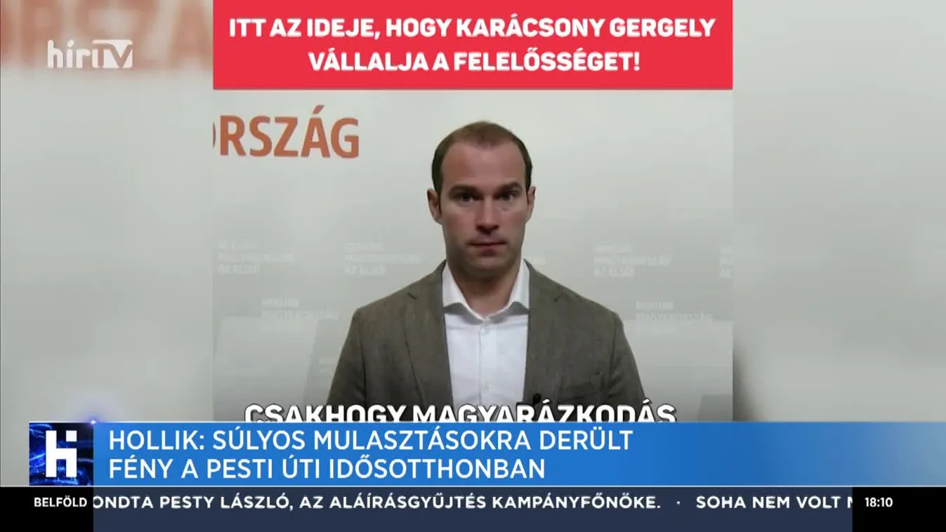 Hollik: Súlyos mulasztásokra derült fény a Pesti úti idősotthonban