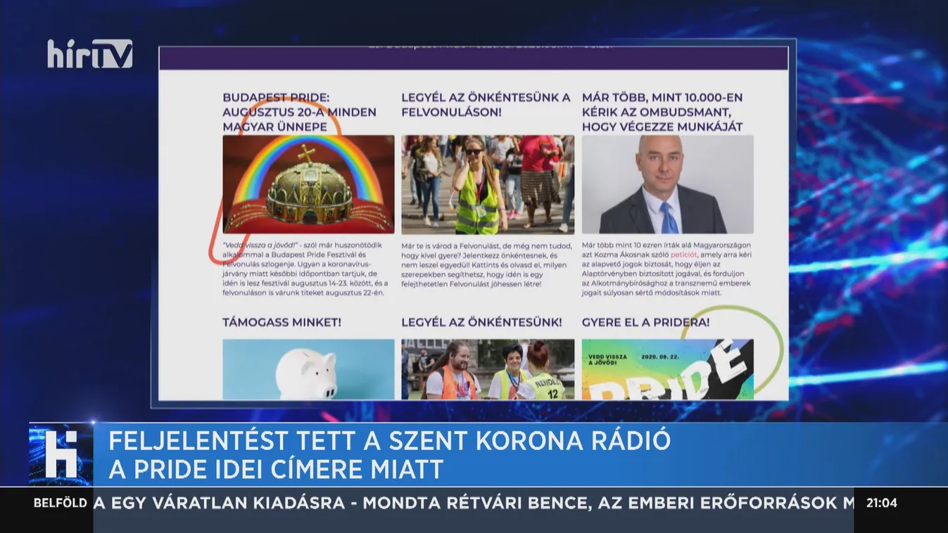 Feljelentést tett a Szent Korona Rádió a Pride idei címere miatt