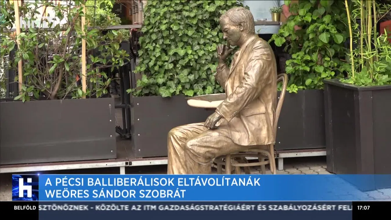 A pécsi balliberálisok eltávolítanák Weöres Sándor szobrát a Király utcából